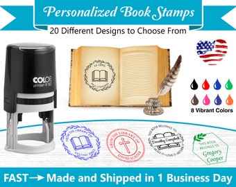 COLOP R50 Personalized Book Stamp ~ From the Library Of Stamp ~ Ex Libris ~  This Book Belongs To ~ Custom Library Stamp ~ Self Inking Stamp