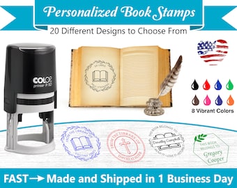 Personalized Book Stamp: Custom Ex Libris Self-Inking Stamp