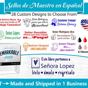 Sellos de Maestro en Español: Self-Inking Grading Stamps