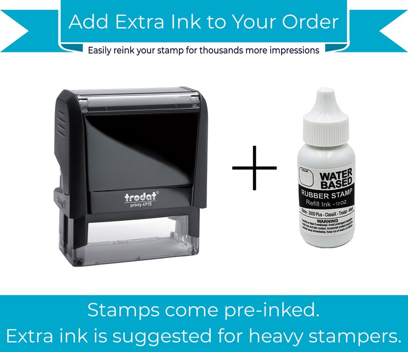 Custom Rubber Stamps Self Inking Rectangle Etsy