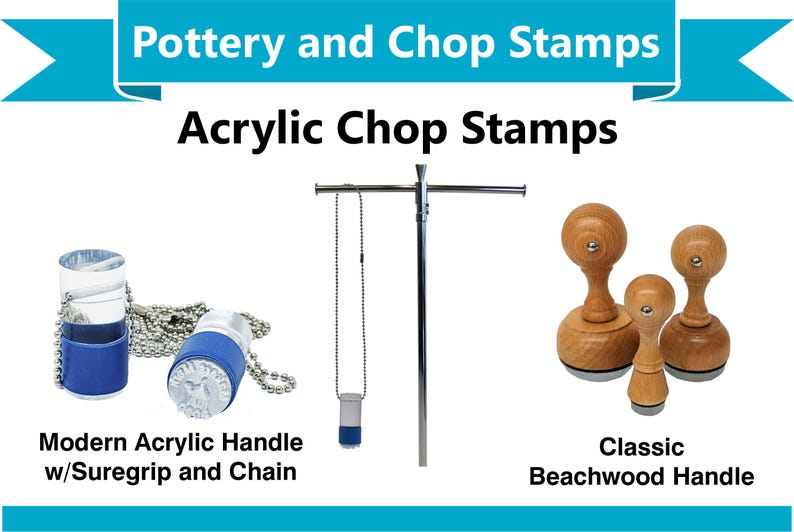 Custom Pottery Chop Stamp: Acrylic Clay Maker's Mark Bild 4