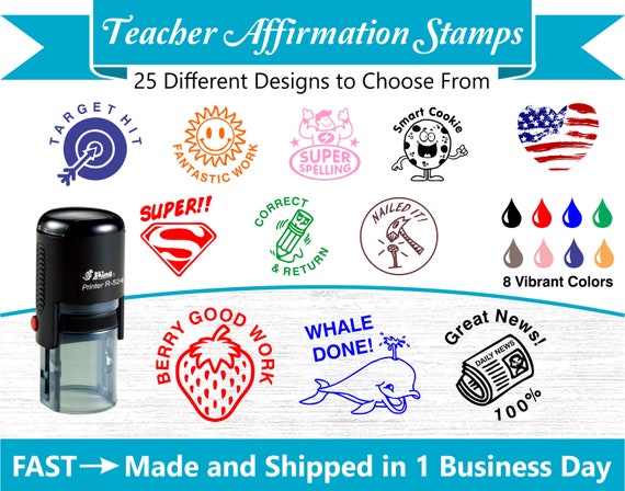 Self-inking Teacher Stamps Teacher Ink Stamps Grading Stamps Classroom  Stamps 