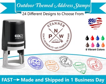 Custom Round Outdoor Themed Self-Inking Stamps