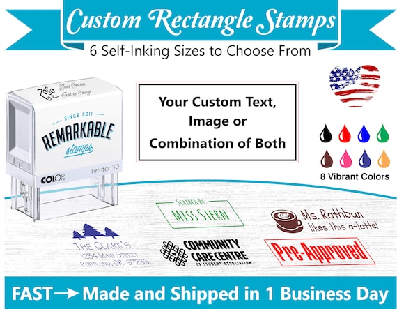 DIY Custom Self Inking Address Rubber Stamp Kit -up to 5 Lines - Stamp  Impression Size: 1 x 2 1/4 Inches - Red Casing Color(NO Ink)