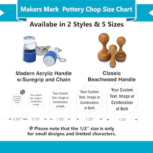 Custom Pottery Chop Stamp: Acrylic Clay Maker's Mark Bild 2