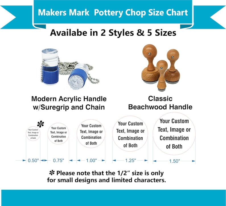 Custom Pottery Chop Stamp: Acrylic Clay Maker's Mark Bild 2