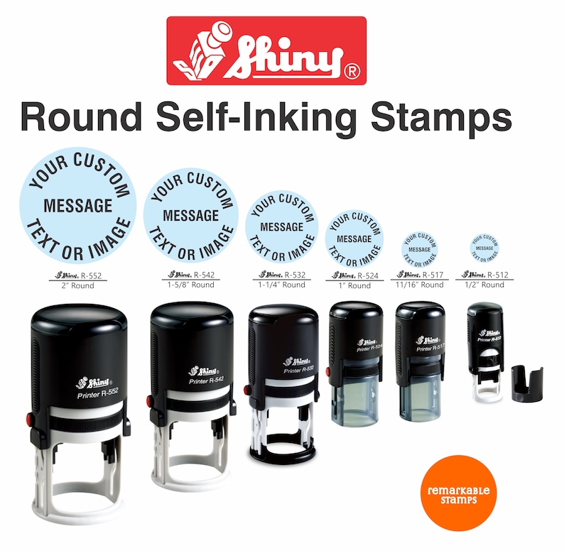 Custom Round SelfInking Stamps Etsy