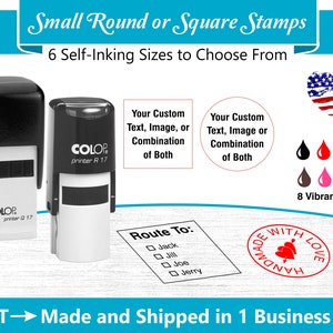 Custom Round or Square Stamps - Punch Card/Hand Stamps