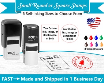 Custom Round or Square Stamps - Punch Card/Hand Stamps