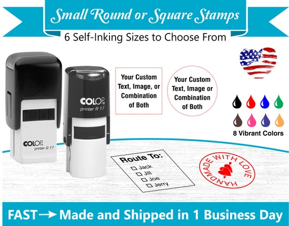 Custom Initial Stamp - Upload Your Initial - Inspection Stamp - 1/2 Round  - Small Stamp - 1 Line Stamp - Initial Signature (Self Inking)
