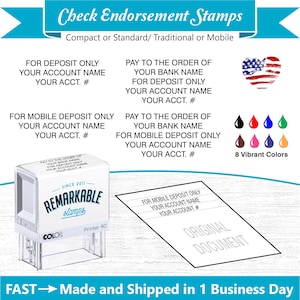 Custom Self-Inking Endorsement Stamp: Mobile & Remote Deposit