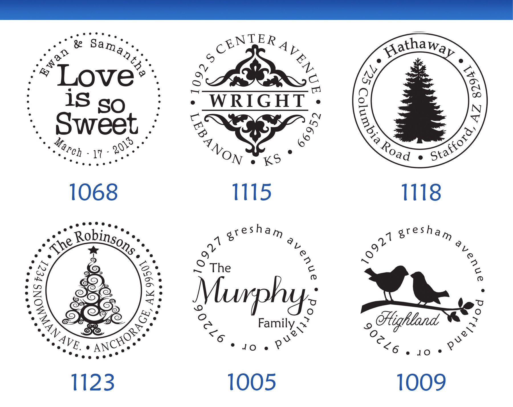 Custom Rubber Stamp Round SelfInking Etsy