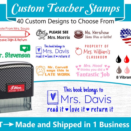 Custom Selfinking Teacher Stamps Teacher Ink Stamps Etsy