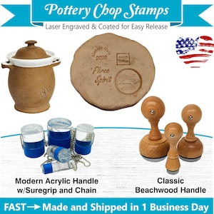 Custom Pottery Chop Stamp: Acrylic Clay Maker's Mark