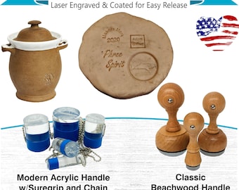 Custom Pottery Chop Stamp: Acrylic Clay Maker's Mark