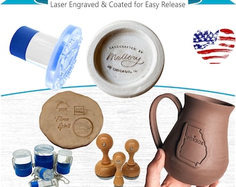 Laser Engraved Acrylic Pottery & Chop Stamps