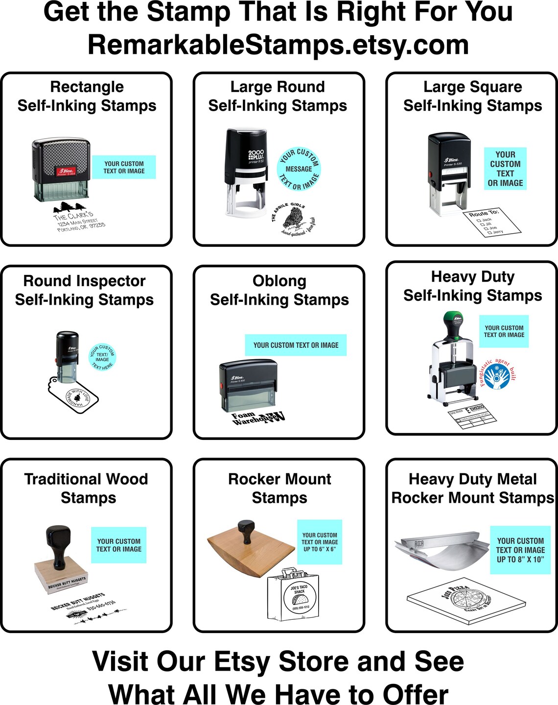 Custom Stamp Large Custom Stamp Custom Rubber Stamp Etsy