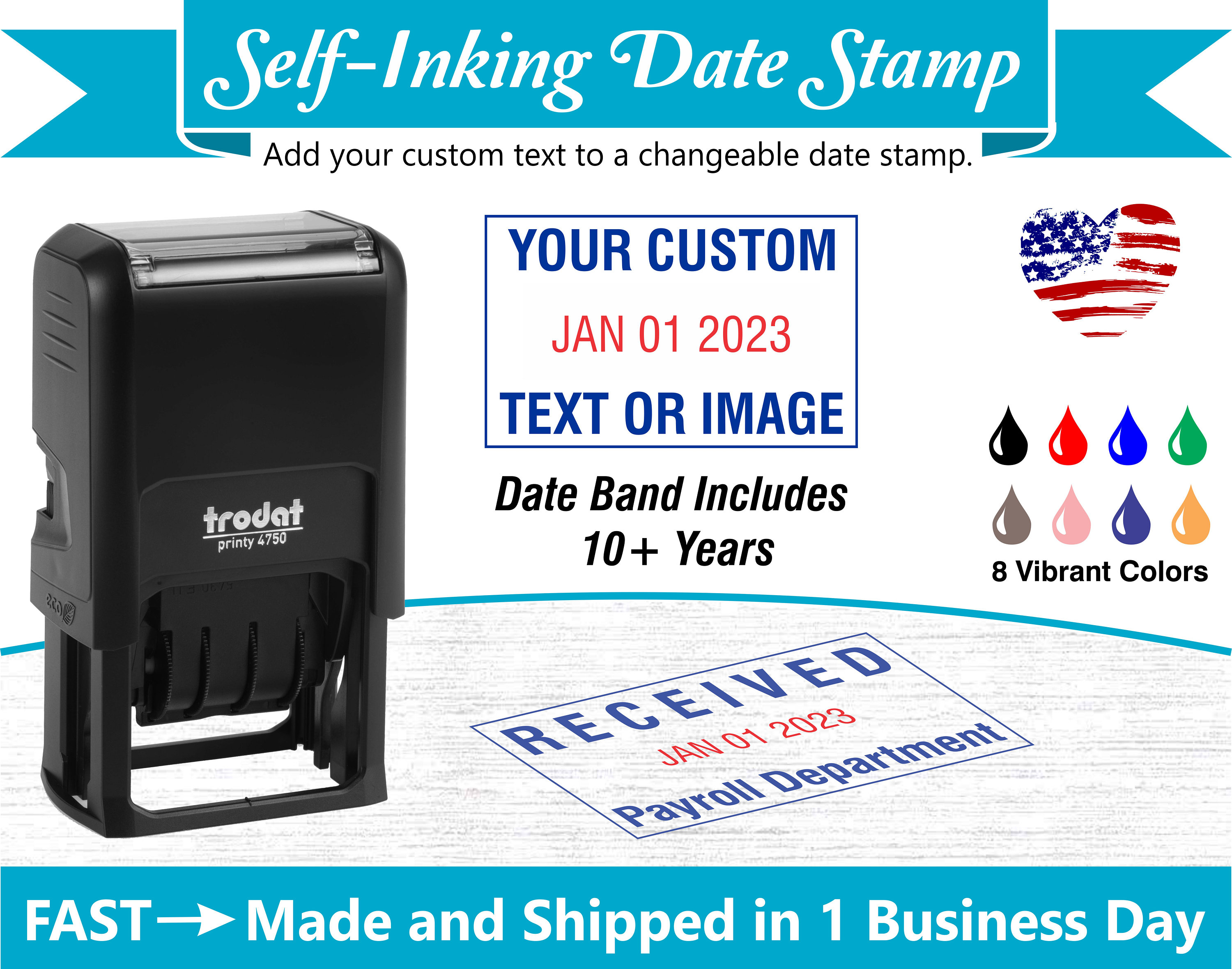 Custom 4 Line Dater Stamp Date Stamps