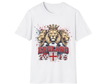 England Triple Lion Crown T-Shirt | 2026 St George Cross Football Tee