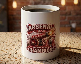 Arsenal Champions 25/26 Mug | Premier League Gunners Coffee Cup