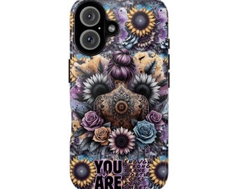 You Are Floral Skull Phone Case | Sunflowers, Roses, Gothic Boho
