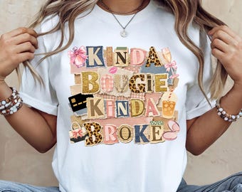 Kinda Bougie Kinda Broke PNG, Design Girly Scrapbooking, Café glacé Imprimé léopard (Téléchargement numérique)