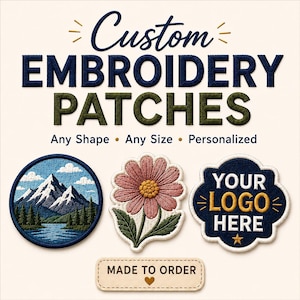 Parche con logotipo personalizado, bordado en cualquier tamaño y forma, con reverso termoadhesivo o para coser.