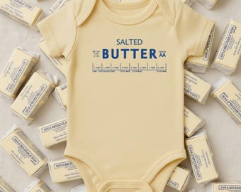 Salted Butter Baby Bodysuit, Salted Butter Bodysuit,Cute Foodie Bodysuit, Minimalist Infant Outfit, Baby Shower Gift,Funny Newborn Bodysuit
