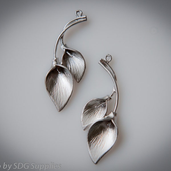 RESERVED FOR GERALDINE - Silver Double Calla Lily Charms