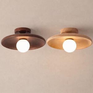 Nordic Wooden Ceiling Light Minimalist Flush Mount Lamp Modern Wood Ceiling Lamp Bedroom Lighting Fixture Japandi Home Decor Light