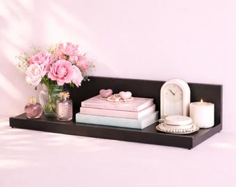 Floating Wall Shelf Multiple Sizes | Black Minimalist Bathroom Shelf | Kitchen Storage Rack | Modern Wal Organizer | Space Saving Shelf