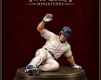 Baseball Player Sliding Miniature __3mf _STL _OBJ 120mm