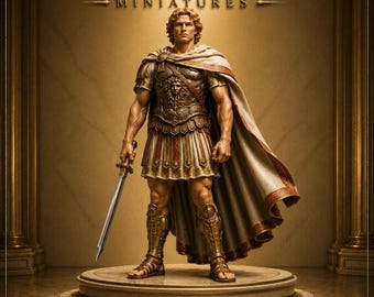 Alexander the Great STL | Historical Miniature | 3D Print Model | Ancient Macedonian King | 32mm 75mm Resin Figure | STL&OBJ