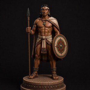 Aztec Chess Set STL | 3D Printable Historical Chess Pieces | Mesoamerican Warrior Miniatures | Resin Miniatures | Digital Download image 8