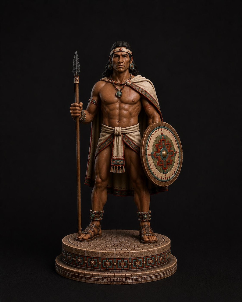 Aztec Chess Set STL | 3D Printable Historical Chess Pieces | Mesoamerican Warrior Miniatures | Resin Miniatures | Digital Download image 8