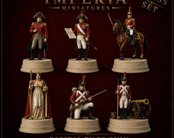 Duke of Wellington Miniature Figurine STL OBJ Files –Napoleonic Wars British Officer Statue – Highly Detailed 3D Printable Collectible Chess