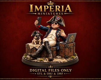 Napoleon Takes a Selfie – Funny Historical Miniature____3mf _STL _OBJ 120mm figures for 3D Printing