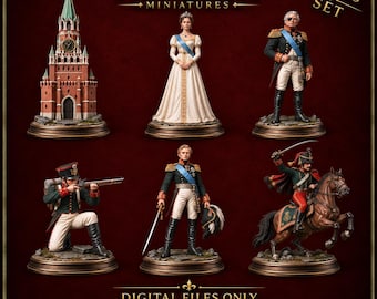 Russian Imperial Army – Napoleonic Wars Chess Set__3mf _STL _ 120mm,pawn 70 mm