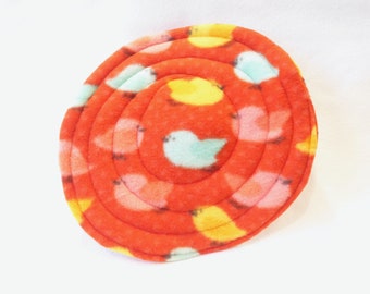 Large Flying Saucer Dog Toy - Red Bird Print