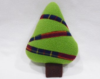 Pine Tree Dog Toy - Light Green With Plaid Garland