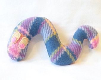 Blue & Pink Plaid Wiggle Worm