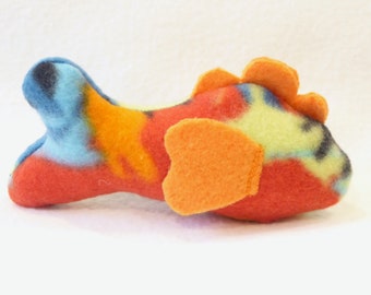 Organic Catnip Toy Fish - Graffiti Print with Orange Fins