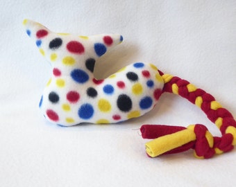 Cat With Braided Tail Dog Toy Polka Dot Print