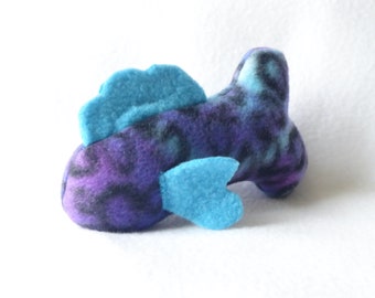 Organic Catnip Toy Fish - Purple Camo Print with Blue Fins