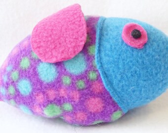 Cat Toy - Itty Bitty Bug - Purple Polka Dots w/Rose Wings