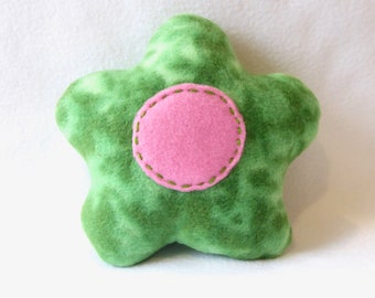 Daisy Dog Toy Green Swirl with Pink Center