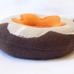Dog Donut Toy Gray Camo Print with Orange Center image 3