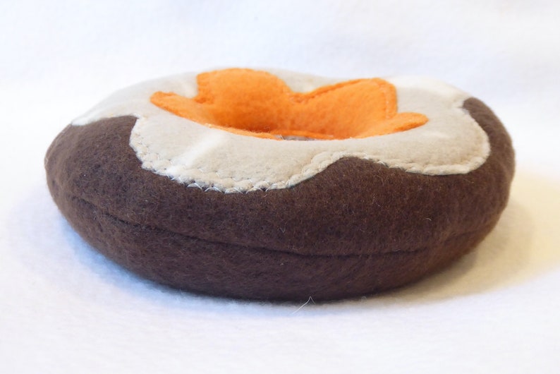 Dog Donut Toy Gray Camo Print with Orange Center image 3