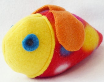 Cat Toy - Itty Bitty Bug - Red Polka Dots W/Orange Wings