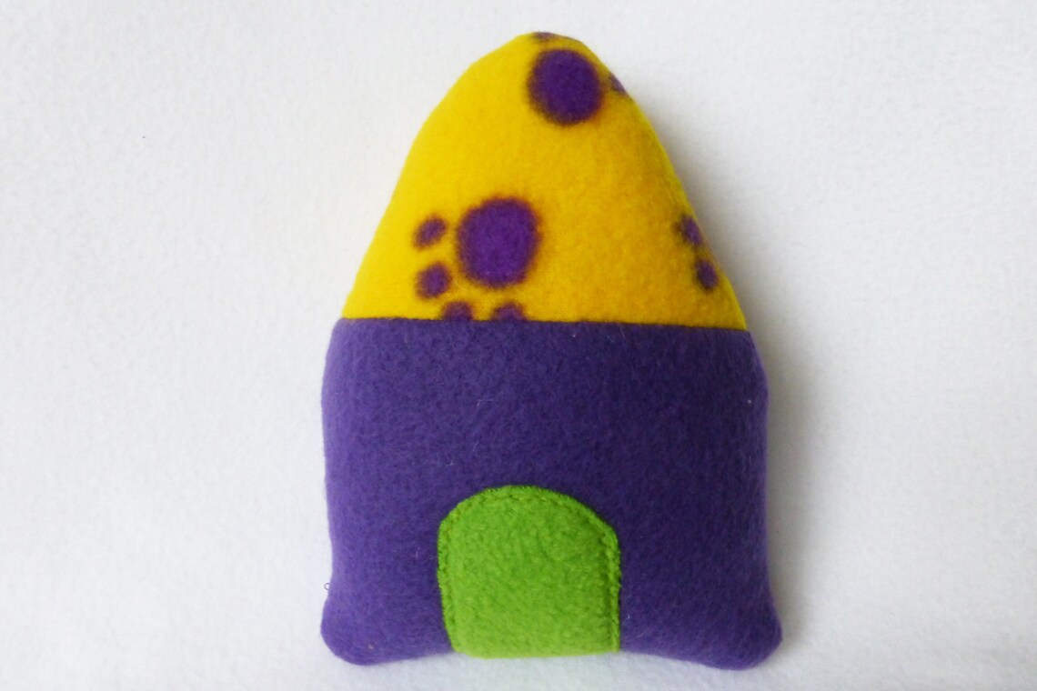 Puppy Toy Dog House Purple With Yellow Roof Etsy Italia